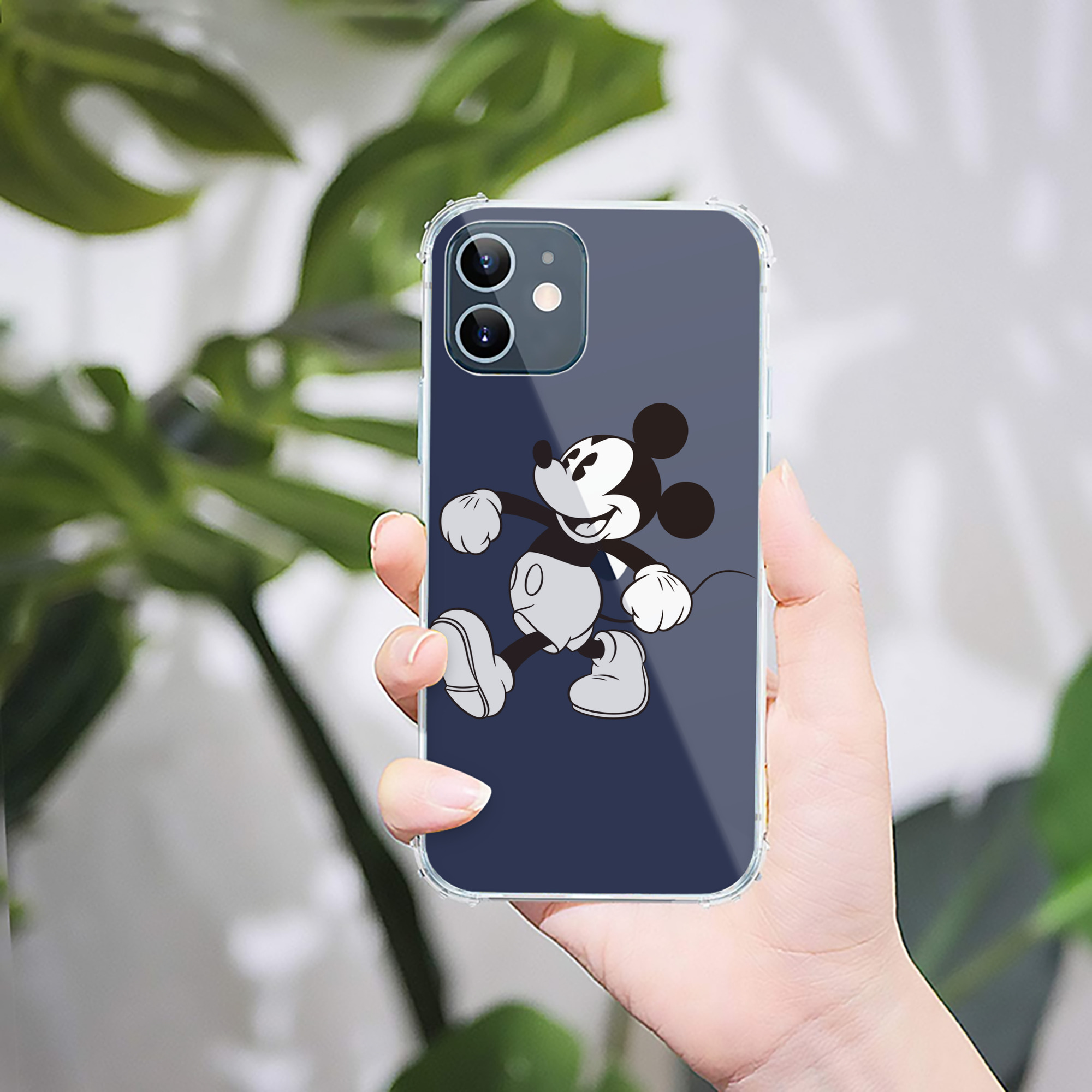 （画像用） ミッキーマウス Mickey Mouse 【iPhone 12シリーズ対応】透明スマホケース（クリアソフトケース）